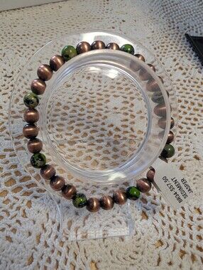 Pure Copper And Sea Sediment Jasper Stretch Bracelet